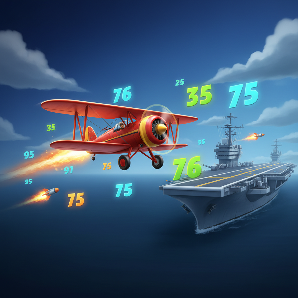 Aviamasters 2 di BGaming: biplano rosso in volo con moltiplicatori e razzi sul percorso verso la portaerei